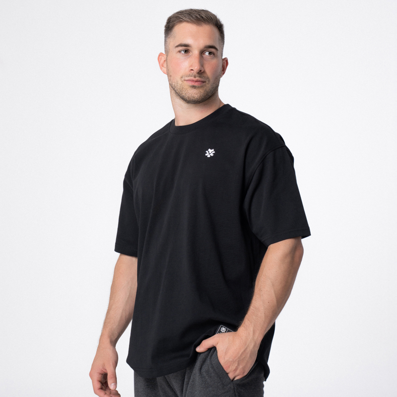 Polleo Men's Forge Oversized Short Sleeve T-Shirt, Black - S/M
